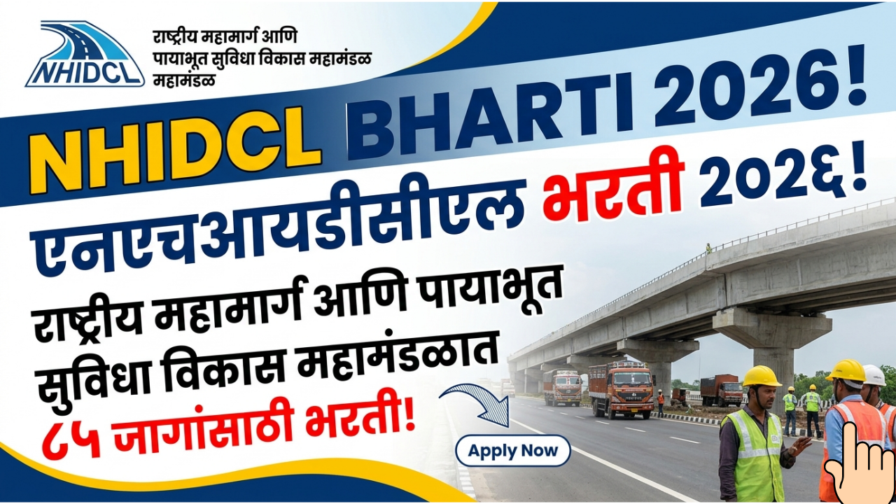 NHIDCL Bharti 2026| राष्ट्रीय महामार्ग आणि पायाभूत सुविधा विकास महामंडळात 85 जागांसाठी भरती! NHIDCL Bharti 2026